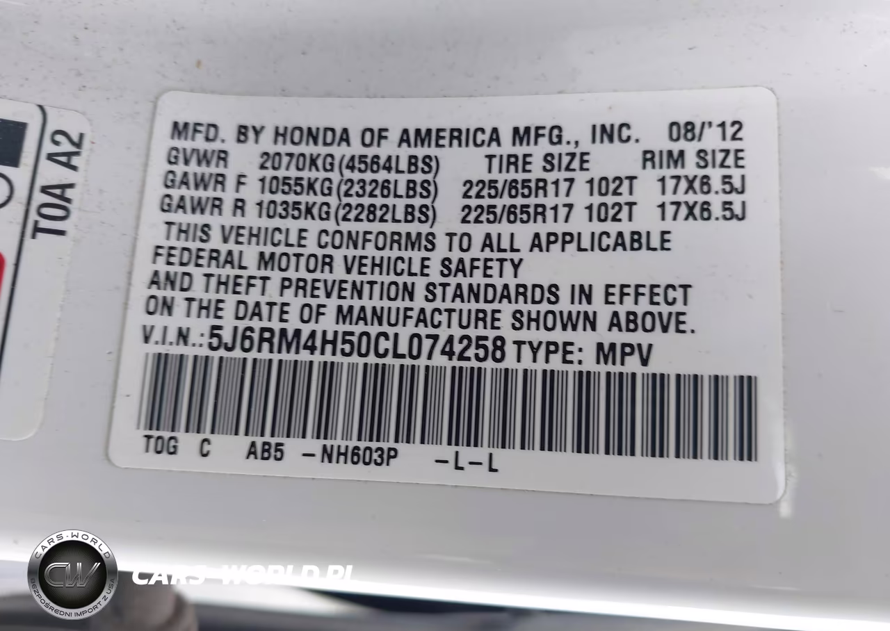 2012 Honda Cr-V Ex VIN:5J6RM4H50CL074258 - 9