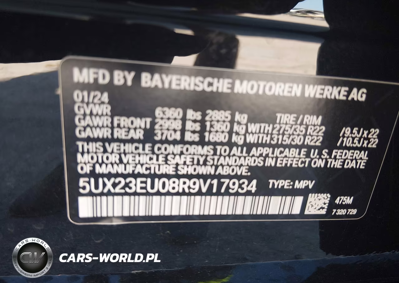 2024 BMW X5 xDrive40I VIN:5UX23EU08R9V17934 - 9