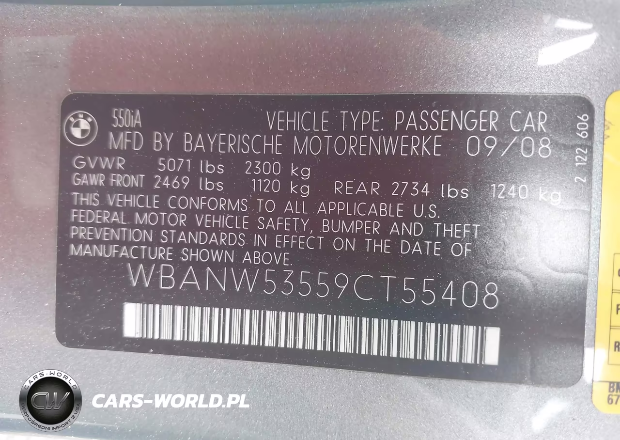 2009 BMW 550I VIN:WBANW53559CT55408 - 9