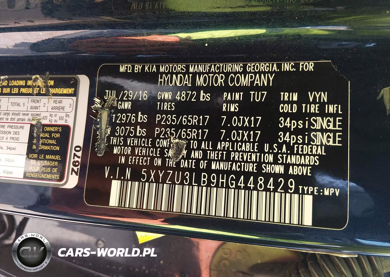 2017 Hyundai Santa Fe Sport 2.4L VIN:5XYZU3LB9HG448429 - 9