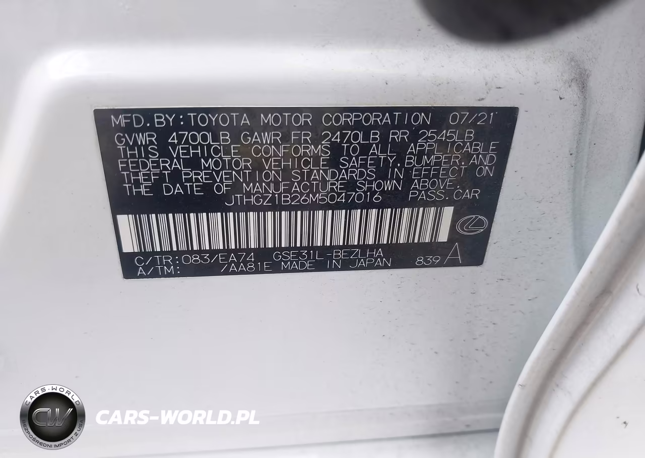 2021 Lexus Is 350 F Sport VIN:JTHGZ1B26M5047016 - 9