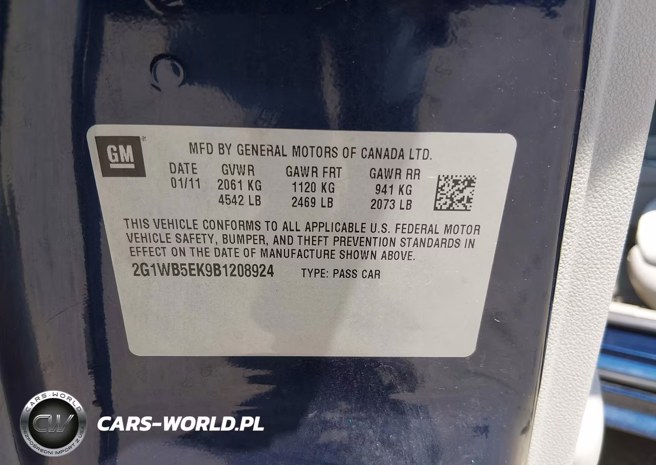 2011 Chevrolet Impala Lt VIN:2G1WB5EK9B1208924 - 9