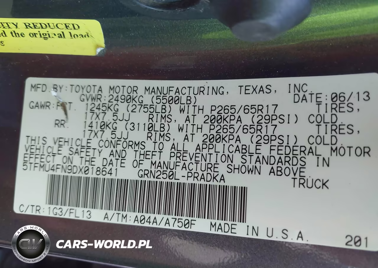 2013 Toyota Tacoma Base V6 VIN:5TFMU4FN9DX018641 - 9