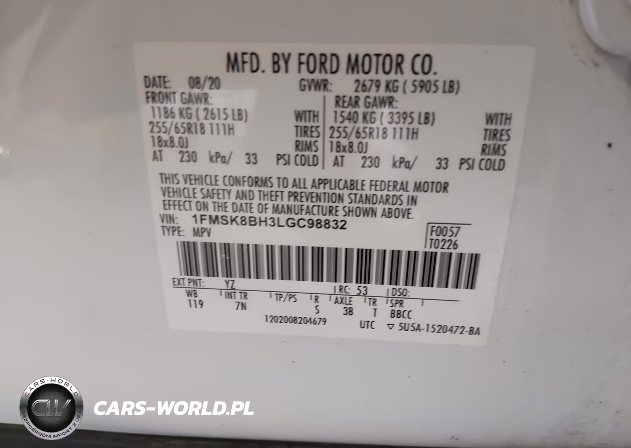 2020 Ford Explorer VIN:1FMSK8BH3LGC98832 - 9