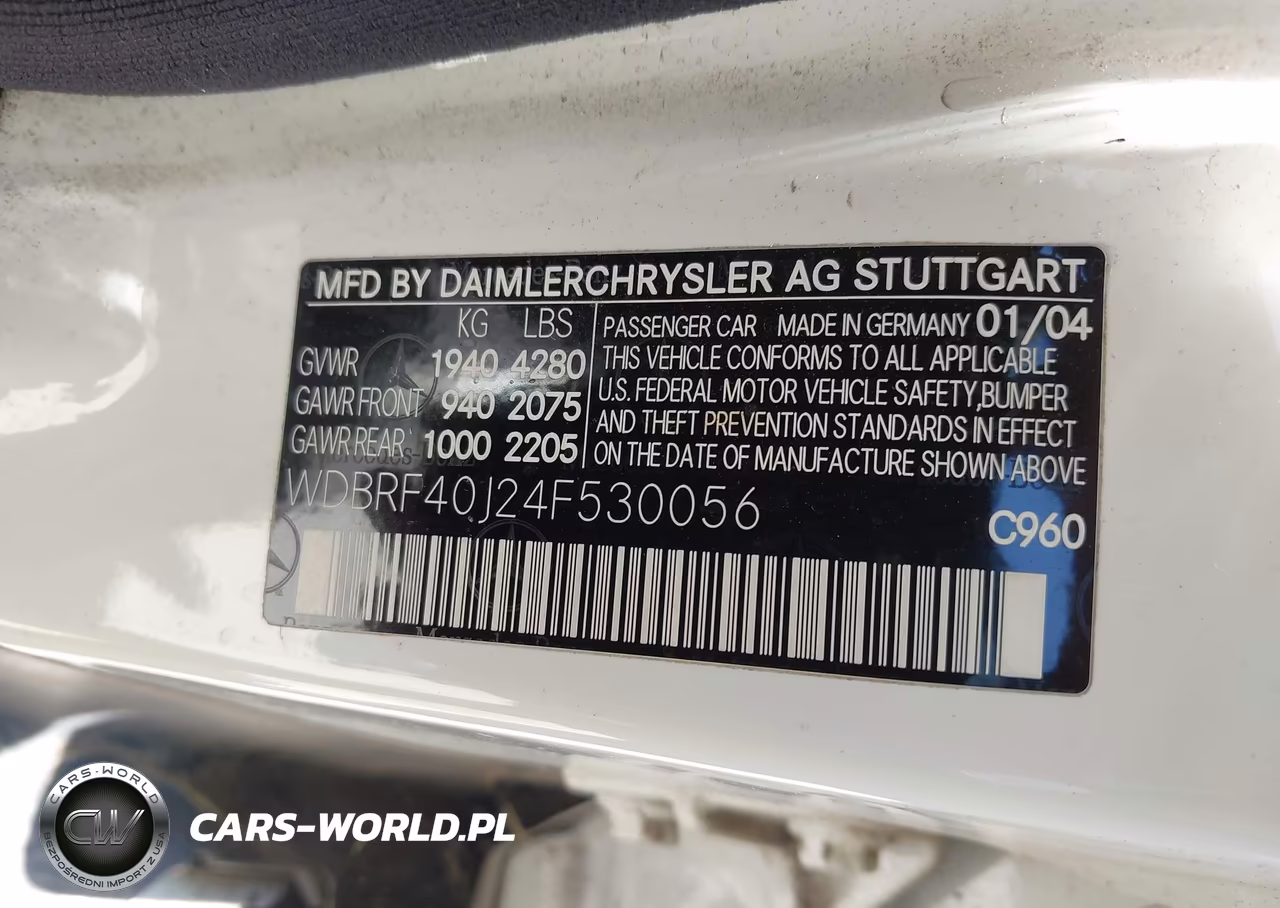 2004 Mercedes-Benz C 230 Kompressor Sport-Sport VIN:WDBRF40J24F530056 - 9