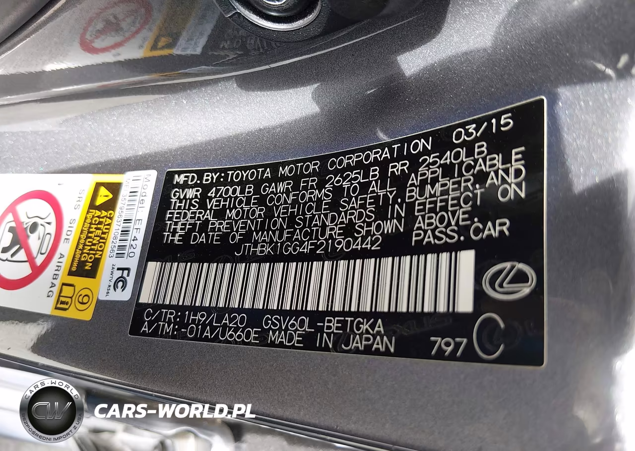 2015 Lexus Es 350 VIN:JTHBK1GG4F2190442 - 18