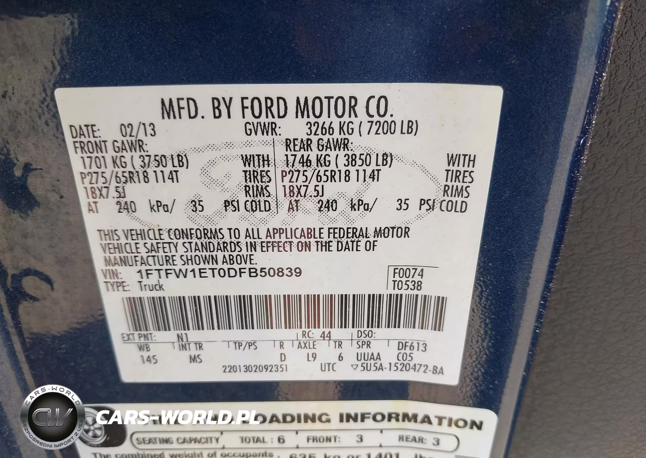 2013 Ford F-150 Xlt VIN:1FTFW1ET0DFB50839 - 9