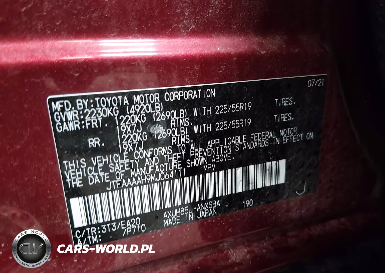 2021 Toyota Venza Limited VIN:JTEAAAAH9MJ064111 - 9