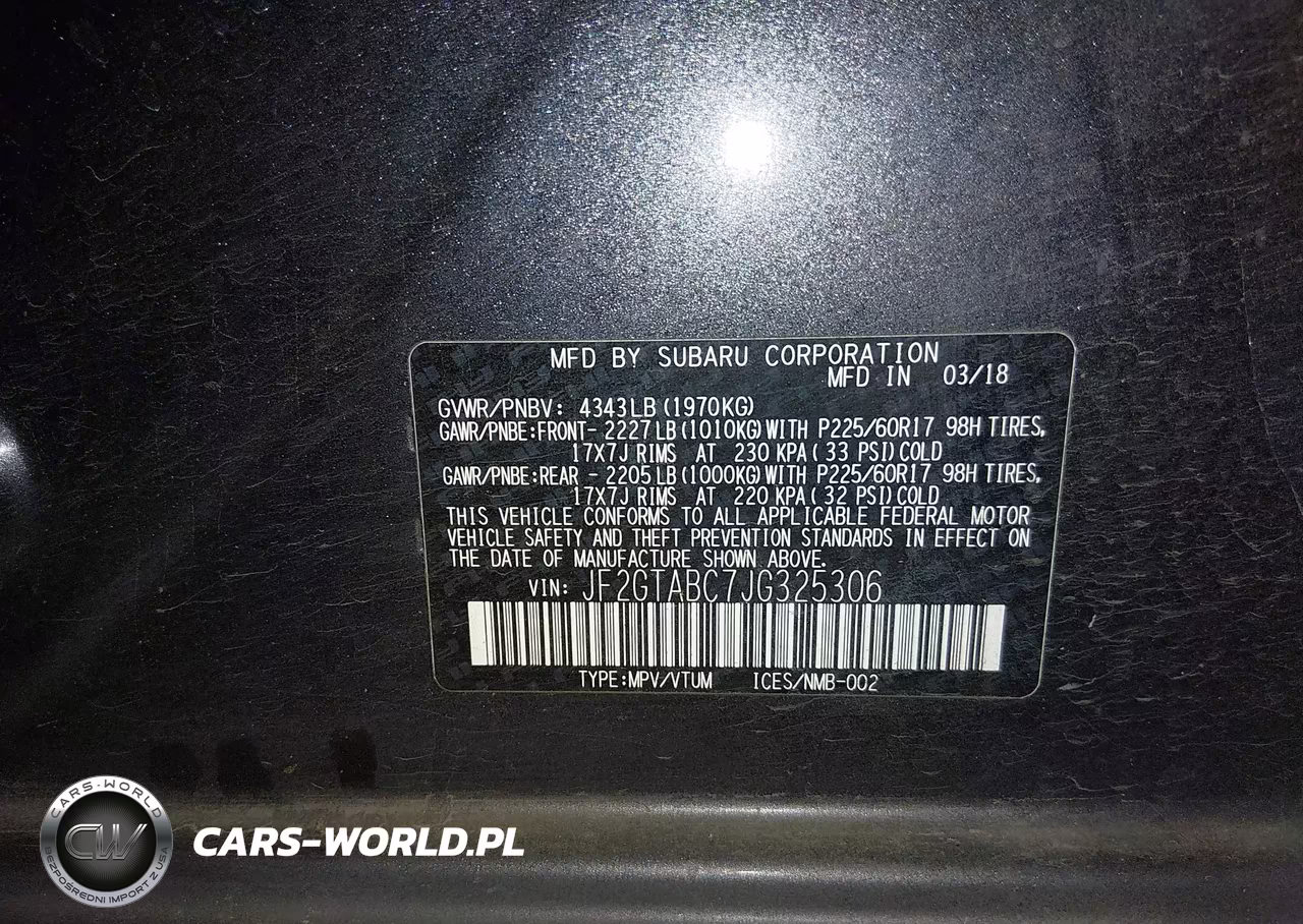 2018 Subaru Crosstrek 2.0I Premium VIN:JF2GTABC7JG325306 - 9