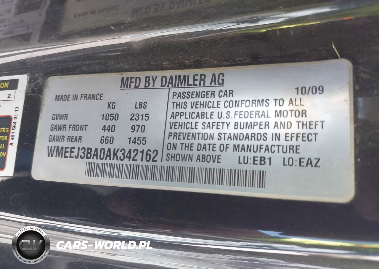 2010 Smart Fortwo Passion-Pure VIN:WMEEJ3BA0AK342162 - 9