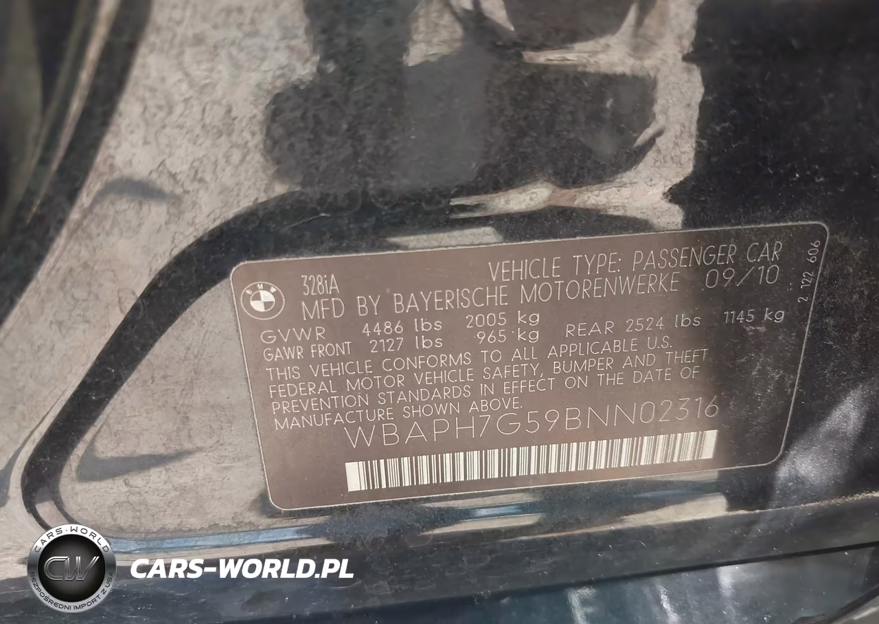 2011 BMW 328I VIN:WBAPH7G59BNN02316 - 9
