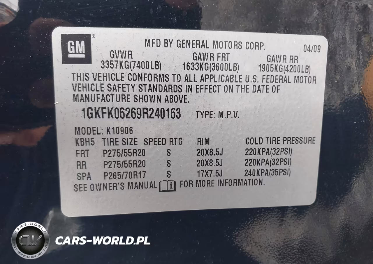 2009 GMC Yukon Xl 1500 Denali VIN:1GKFK06269R240163 - 9