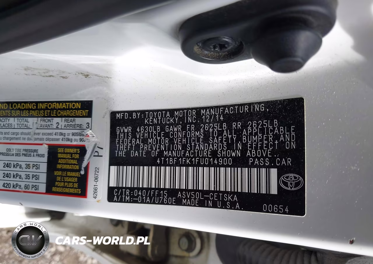2015 Toyota Camry Se VIN:4T1BF1FK1FU014900 - 9