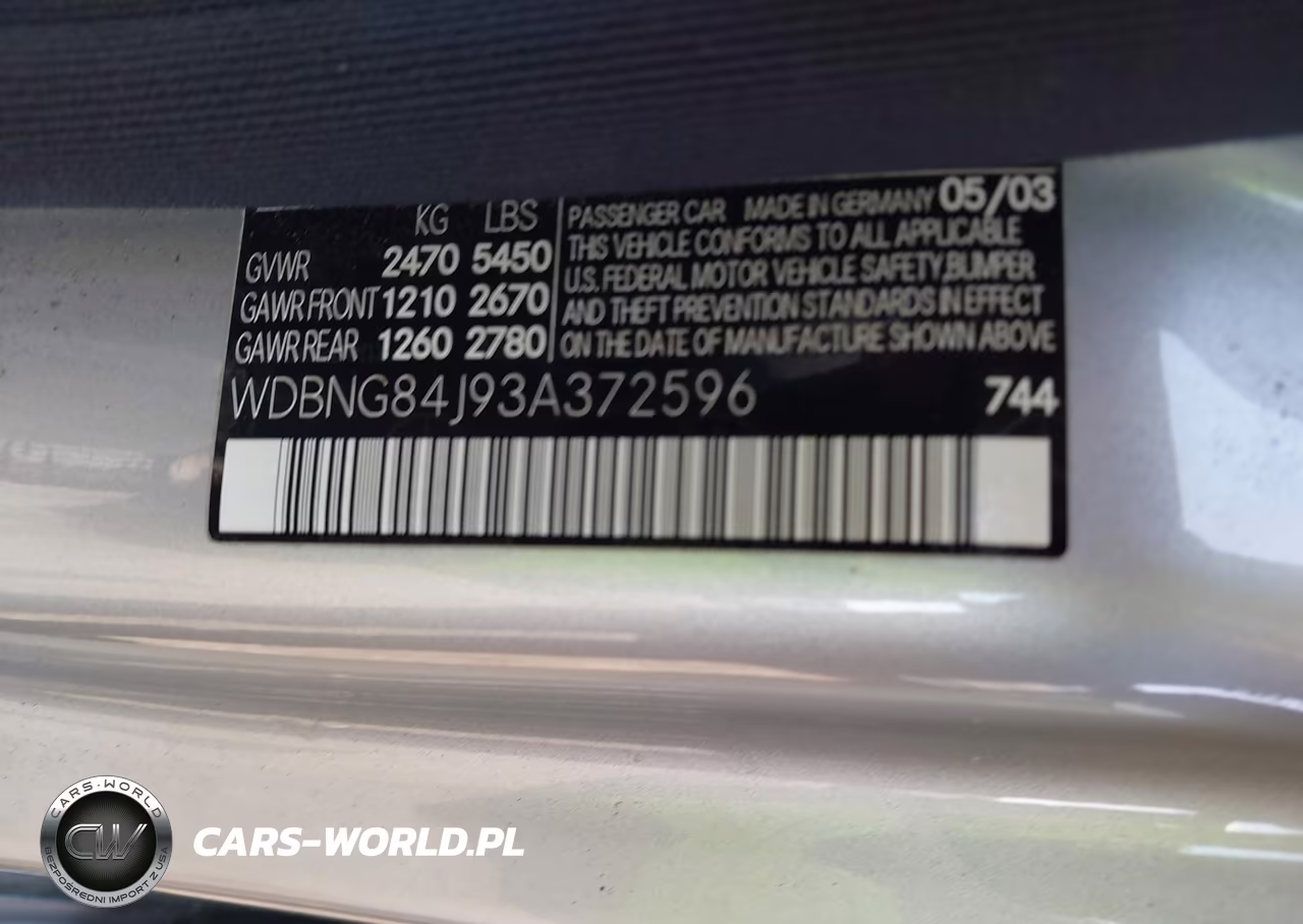 2003 Mercedes-Benz S 500 VIN:WDBNG84J93A372596 - 9