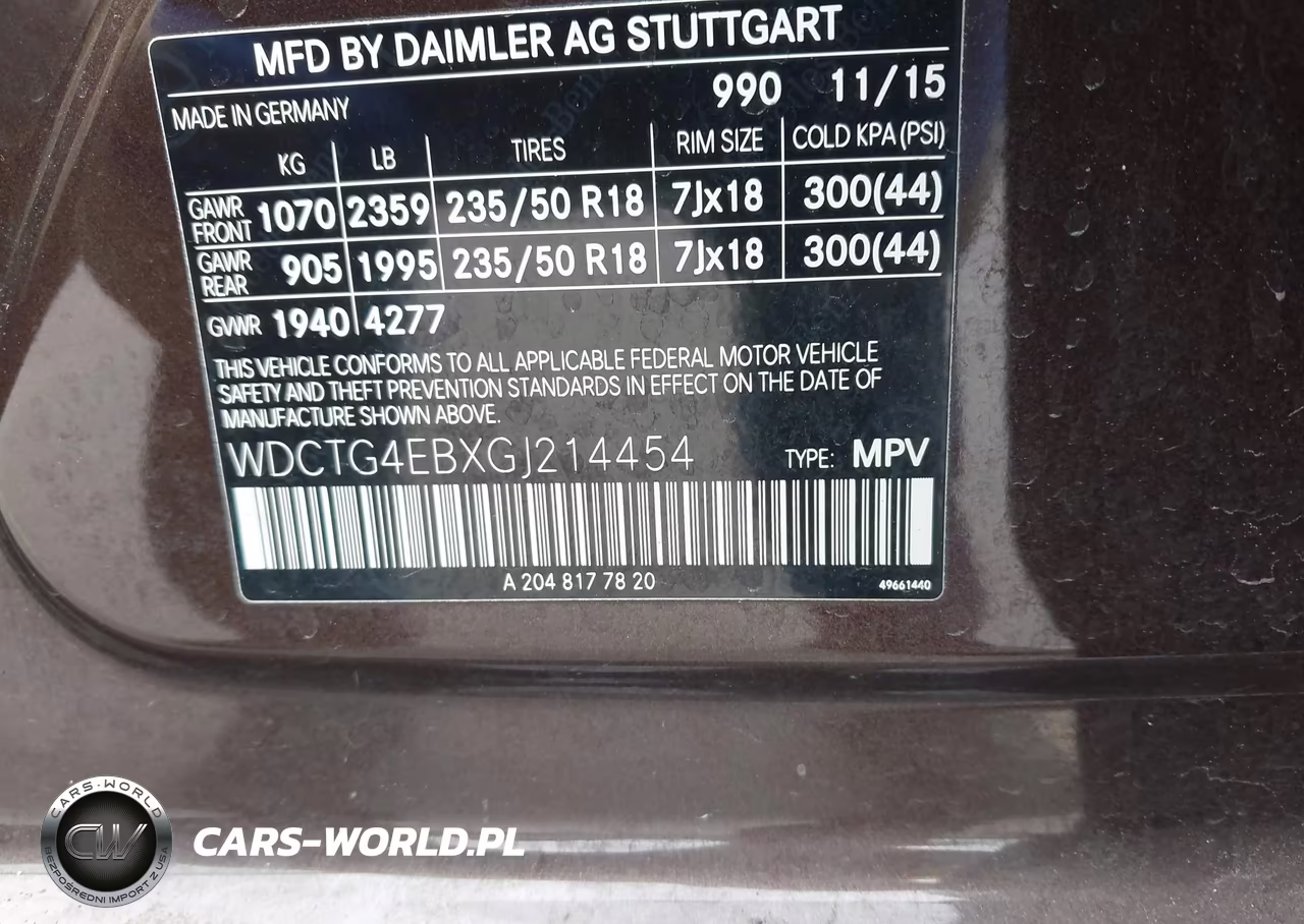 2016 Mercedes-Benz Gla 250 VIN:WDCTG4EBXGJ214454 - 9