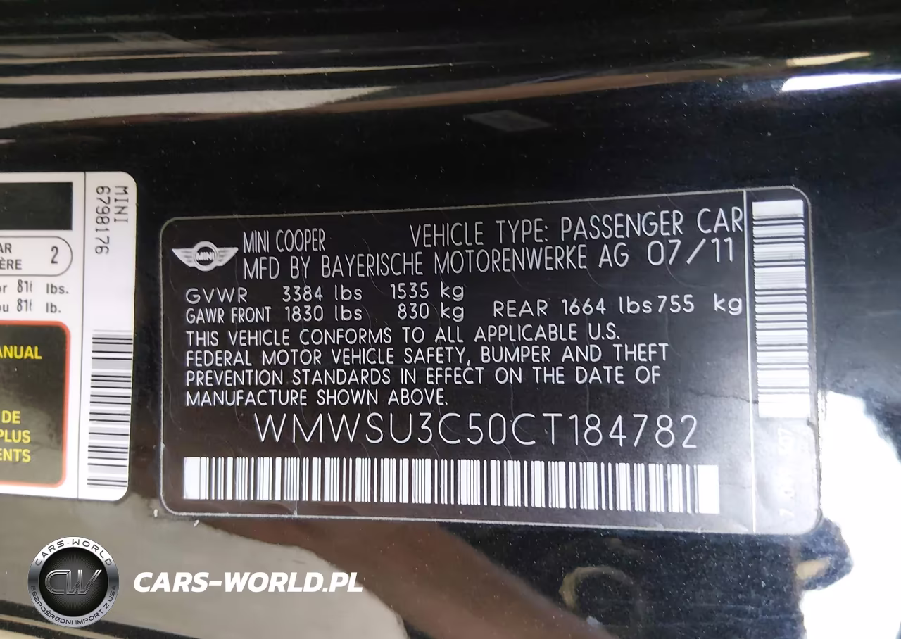 2012 Mini Cooper VIN:WMWSU3C50CT184782 - 9