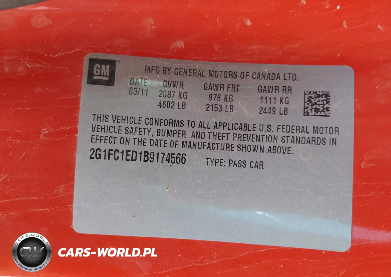 2011 Chevrolet Camaro 2Lt VIN:2G1FC1ED1B9174566 - 9