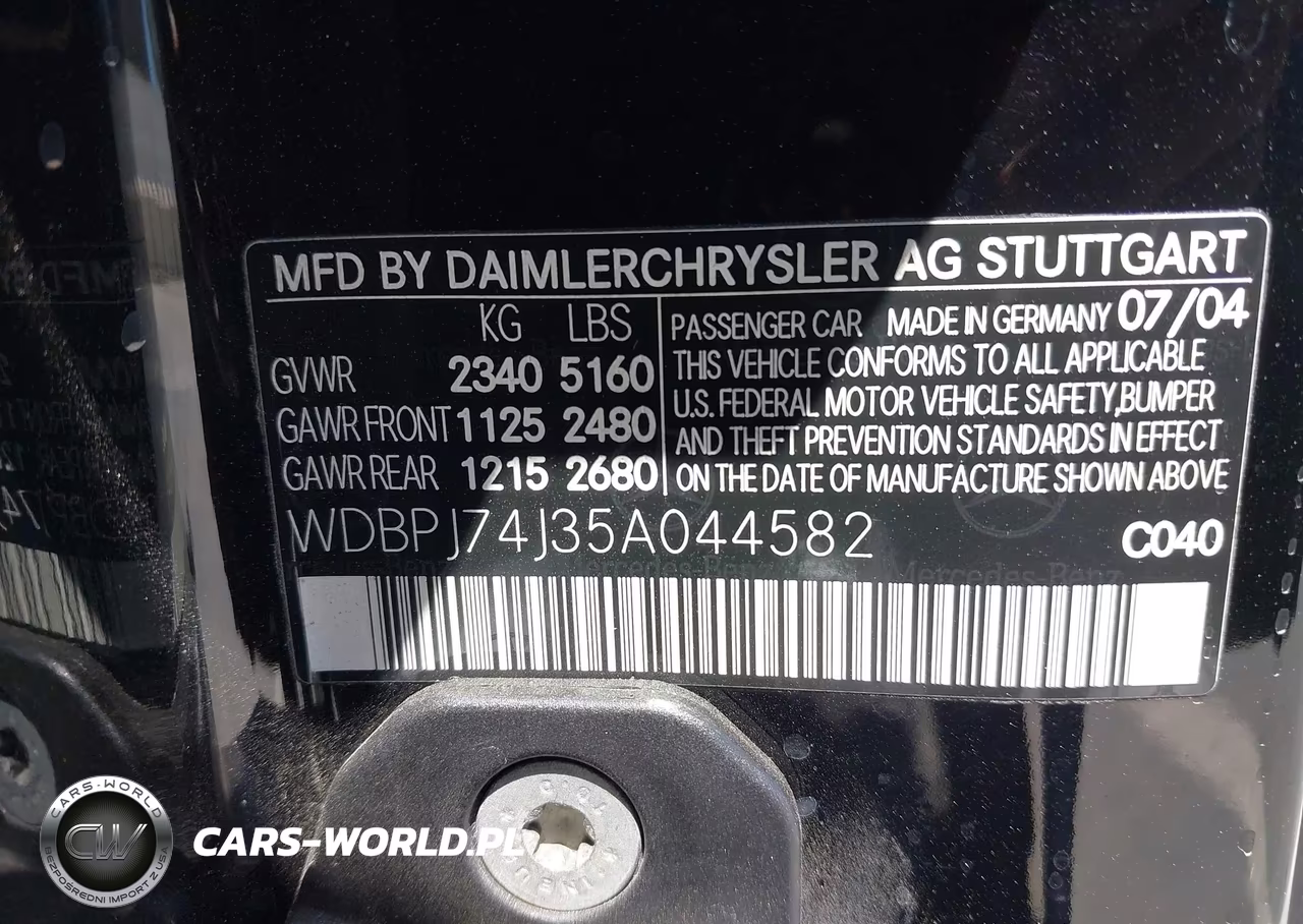 2005 Mercedes-Benz Cl 55 Amg VIN:WDBPJ74J35A044582 - 9