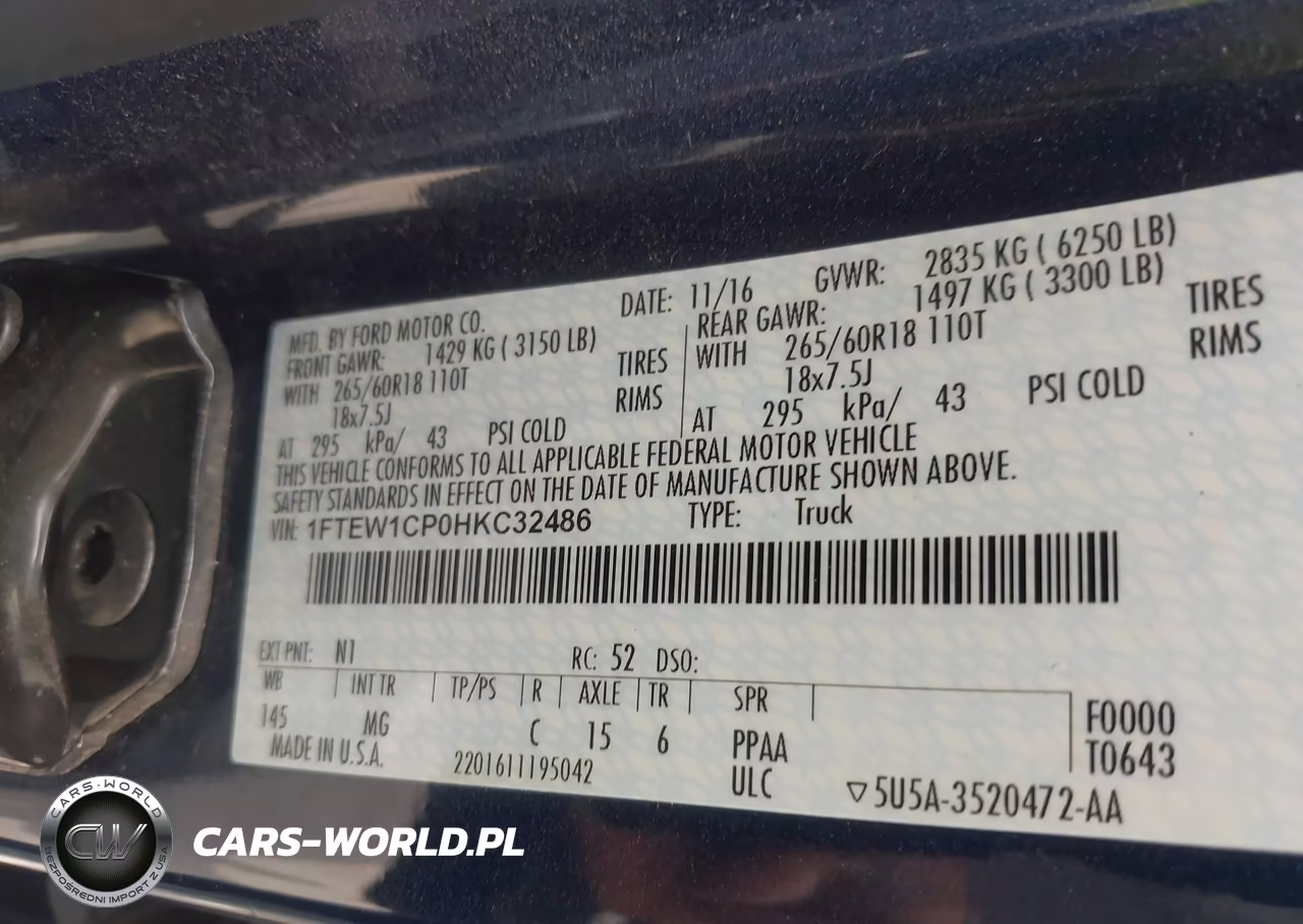 2017 Ford F-150 Xlt VIN:1FTEW1CP0HKC32486 - 9