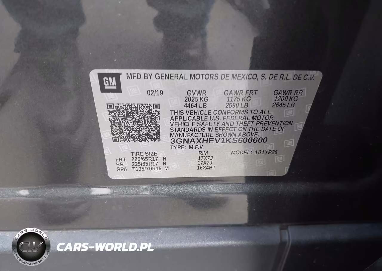 2019 Chevrolet Equinox Ls VIN:3GNAXHEV1KS600600 - 9