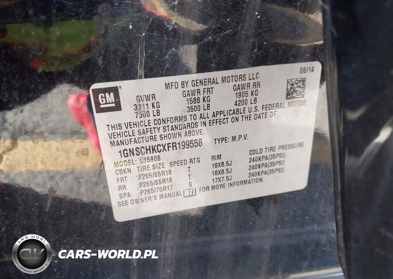 2015 Chevrolet Suburban 1500 Ls VIN:1GNSCHKCXFR199558 - 9