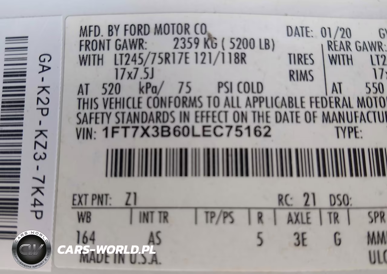2020 Ford F-350 Xl VIN:1FT7X3B60LEC75162 - 9