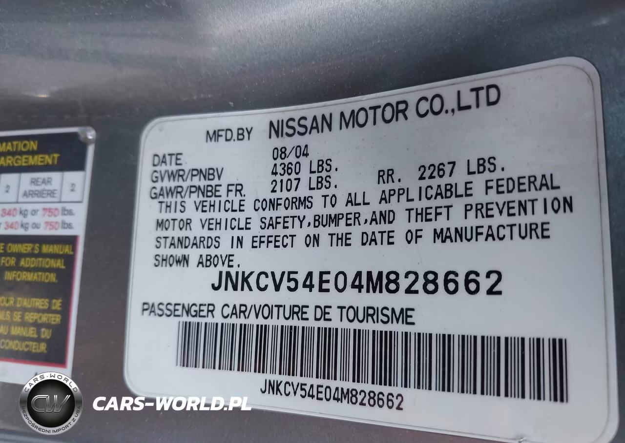 2004 Infiniti G35 VIN:JNKCV54E04M828662 - 9