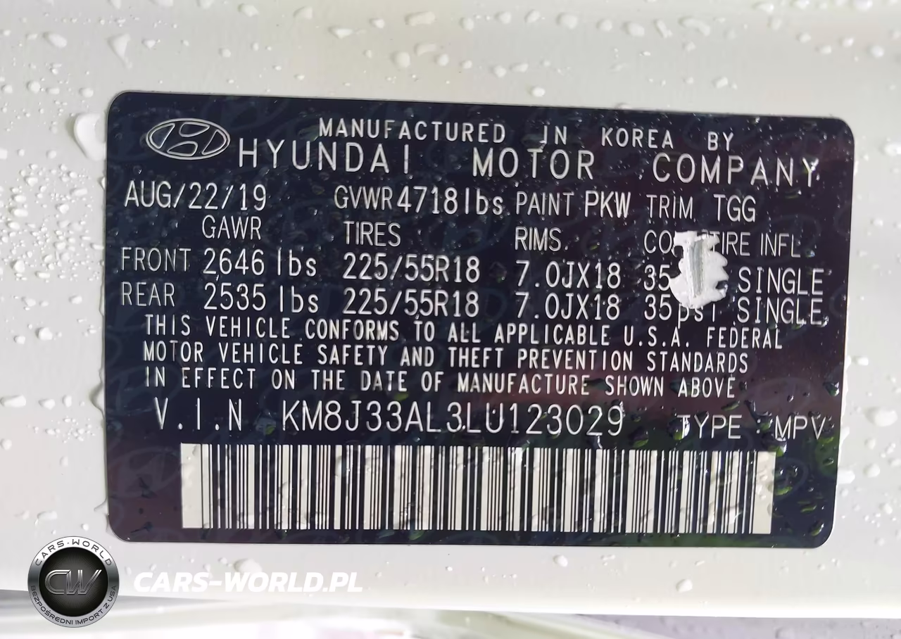 2020 Hyundai Tucson Sel VIN:KM8J33AL3LU123029 - 9