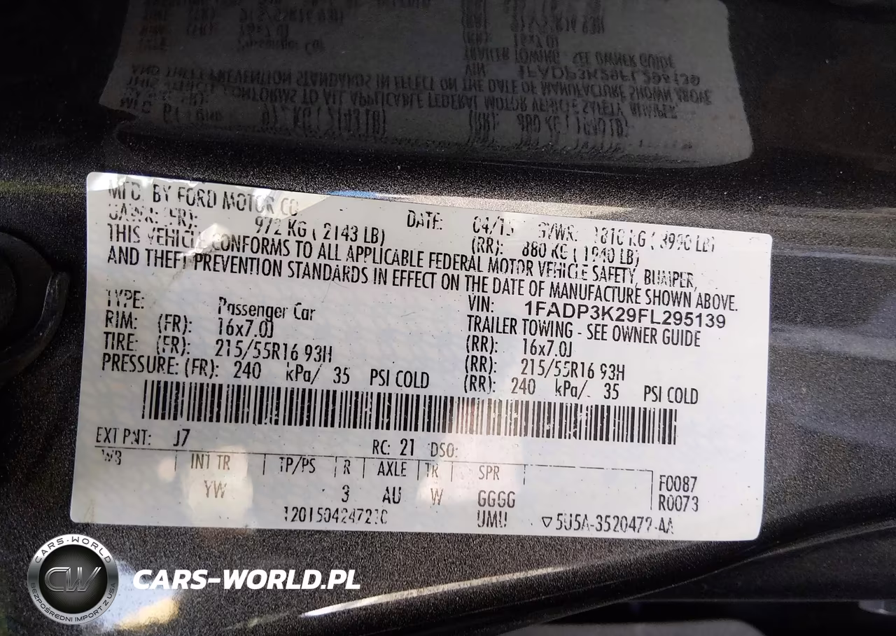2015 Ford Focus Se VIN:1FADP3K29FL295139 - 9