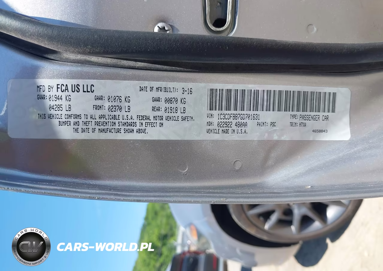2016 Dodge Dart Sxt VIN:1C3CDFBB7GD701631 - 9