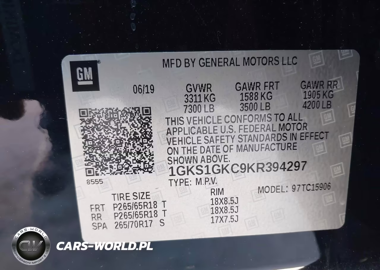 2019 GMC Yukon Xl Slt VIN:1GKS1GKC9KR394297 - 9
