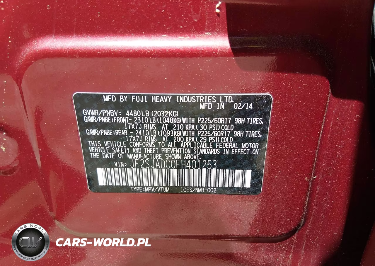 2015 Subaru Forester 2.5I Premium VIN:JF2SJADC0FH401253 - 9