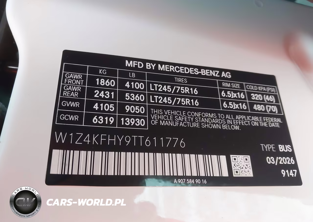 2026 Mercedes-Benz Sprinter 2500 Standard Roof 4-Cyl Diesel VIN:W1Z4KFHY9TT611776 - 9