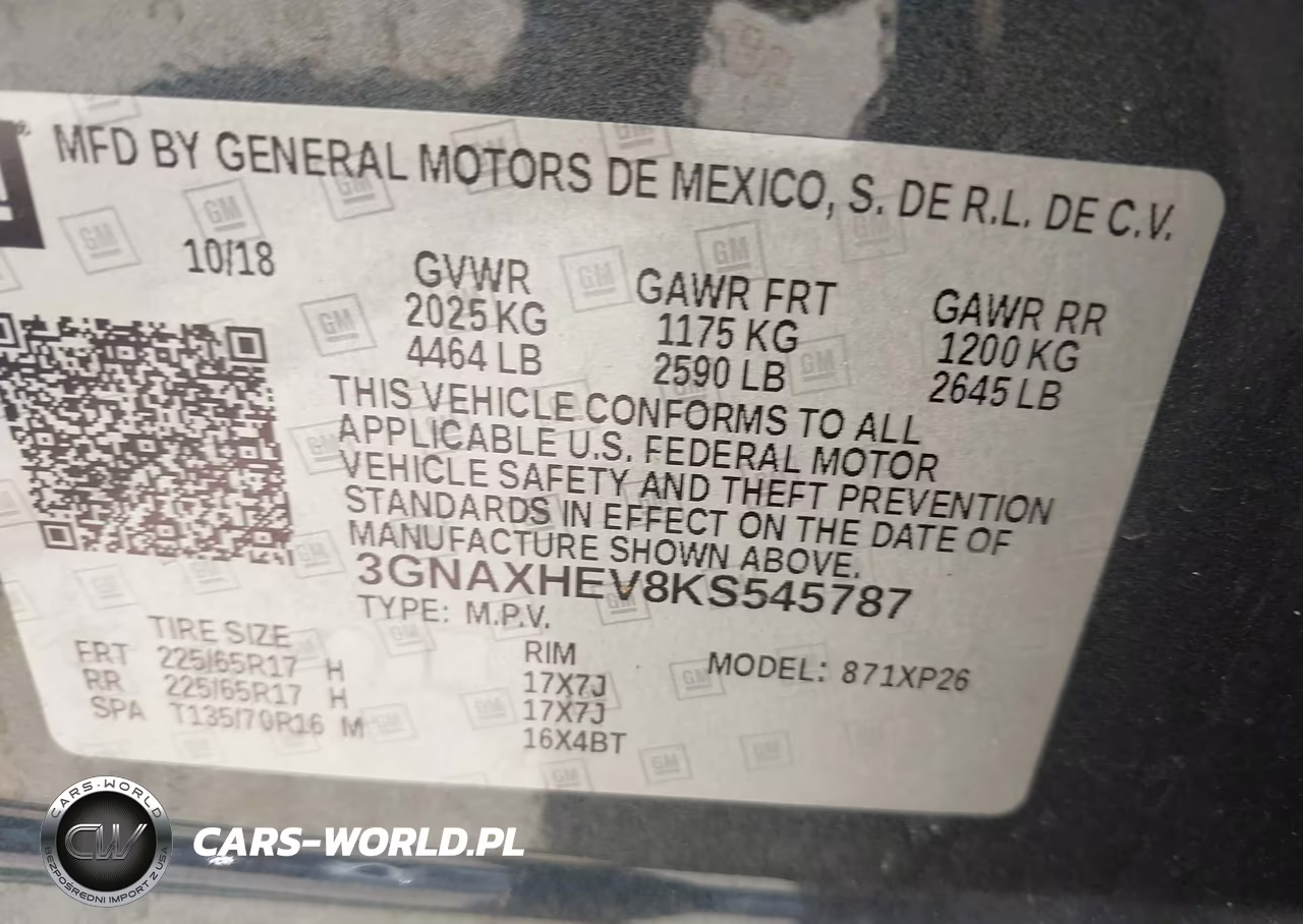 2019 Chevrolet Equinox Ls VIN:3GNAXHEV8KS545787 - 9