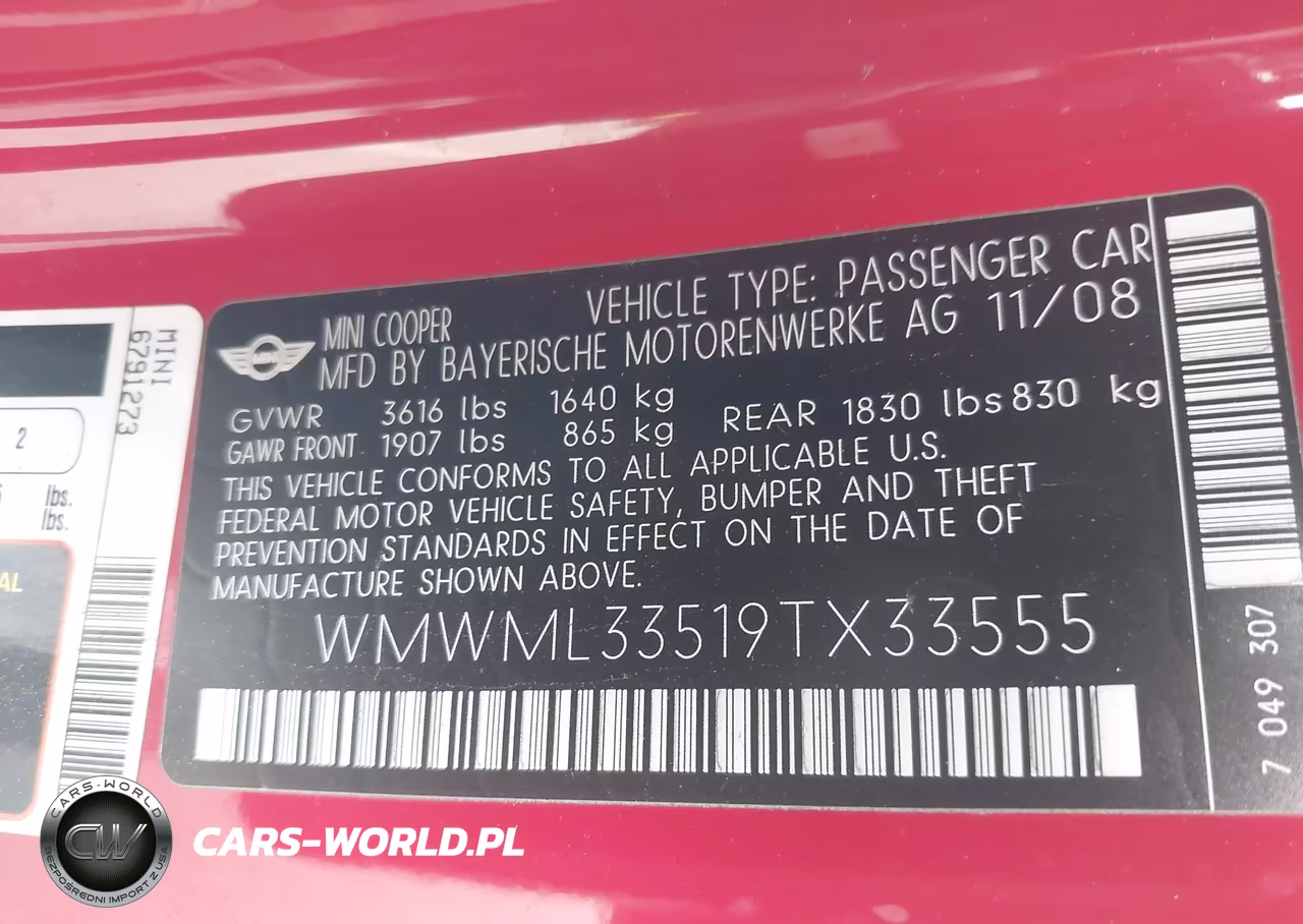 2009 Mini Cooper Clubman VIN:WMWML33519TX33555 - 9