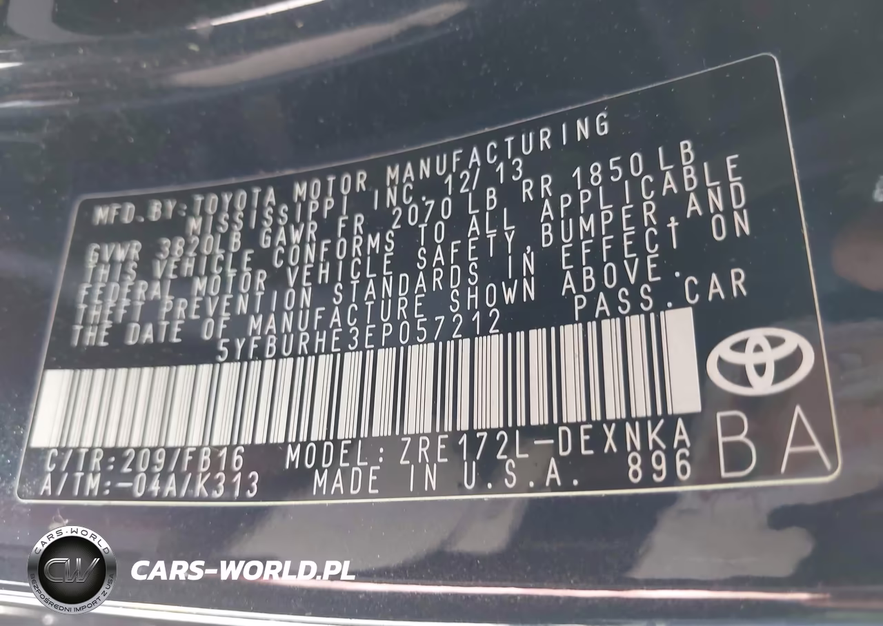2014 Toyota Corolla Le VIN:5YFBURHE3EP057212 - 9
