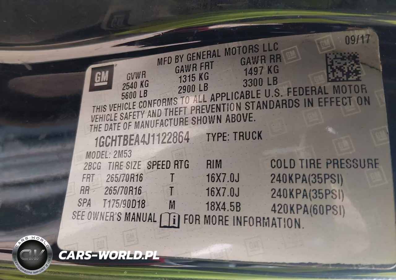 2018 Chevrolet Colorado Wt VIN:1GCHTBEA4J1122864 - 9