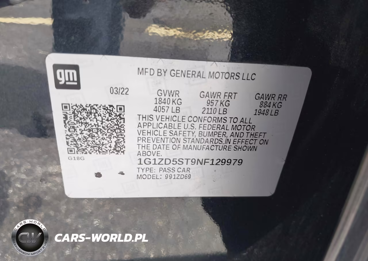 2022 Chevrolet Malibu Fwd Lt VIN:1G1ZD5ST9NF129979 - 9