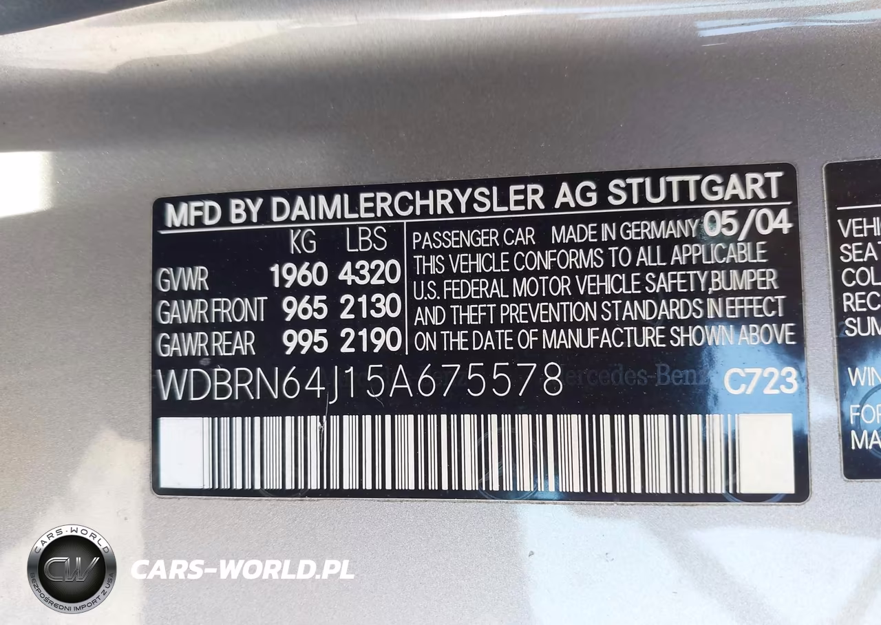 2005 Mercedes-Benz C 320 Sport VIN:WDBRN64J15A675578 - 9