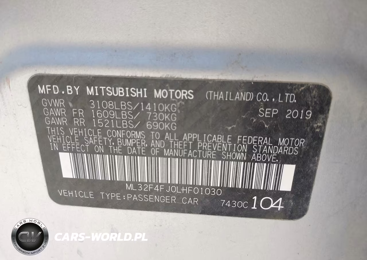 2020 Mitsubishi Mirage G4 Le-Se VIN:ML32F4FJ0LHF01030 - 9