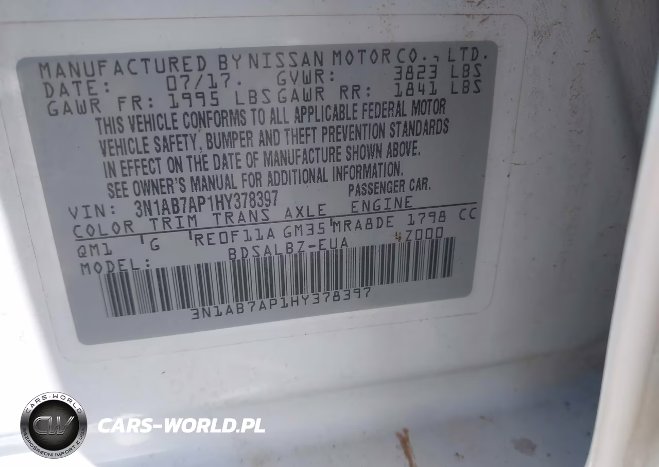 2017 Nissan Sentra S VIN:3N1AB7AP1HY378397 - 9