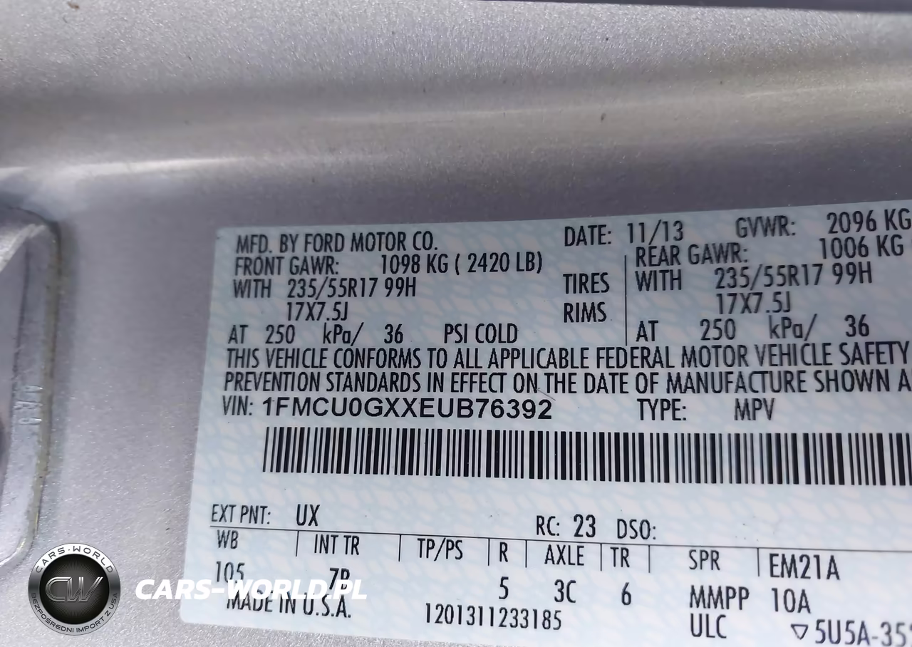 2014 Ford Escape Se VIN:1FMCU0GXXEUB76392 - 9