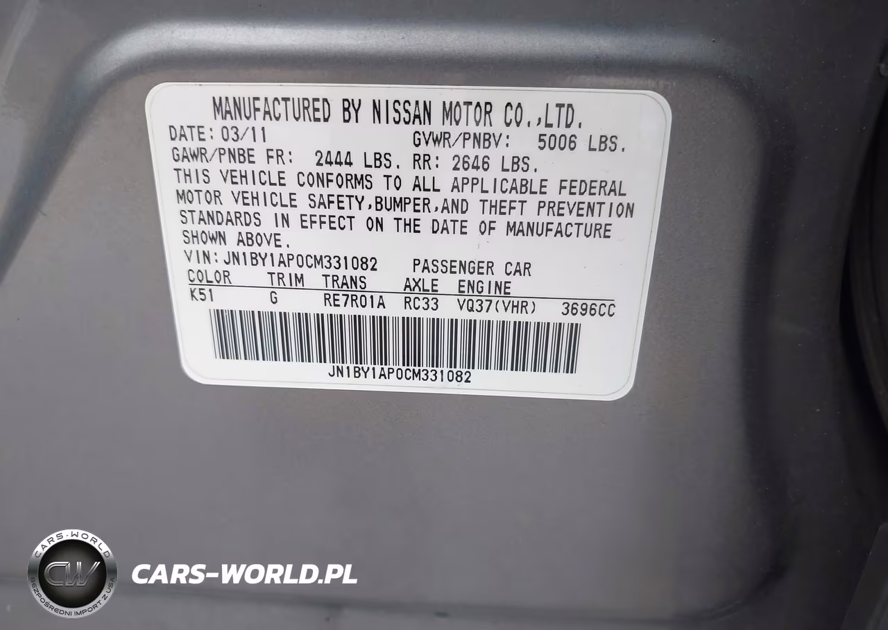 2012 Infiniti M37 VIN:JN1BY1AP0CM331082 - 9