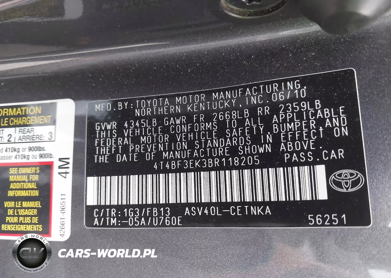 2011 Toyota Camry Le VIN:4T4BF3EK3BR118205 - 9