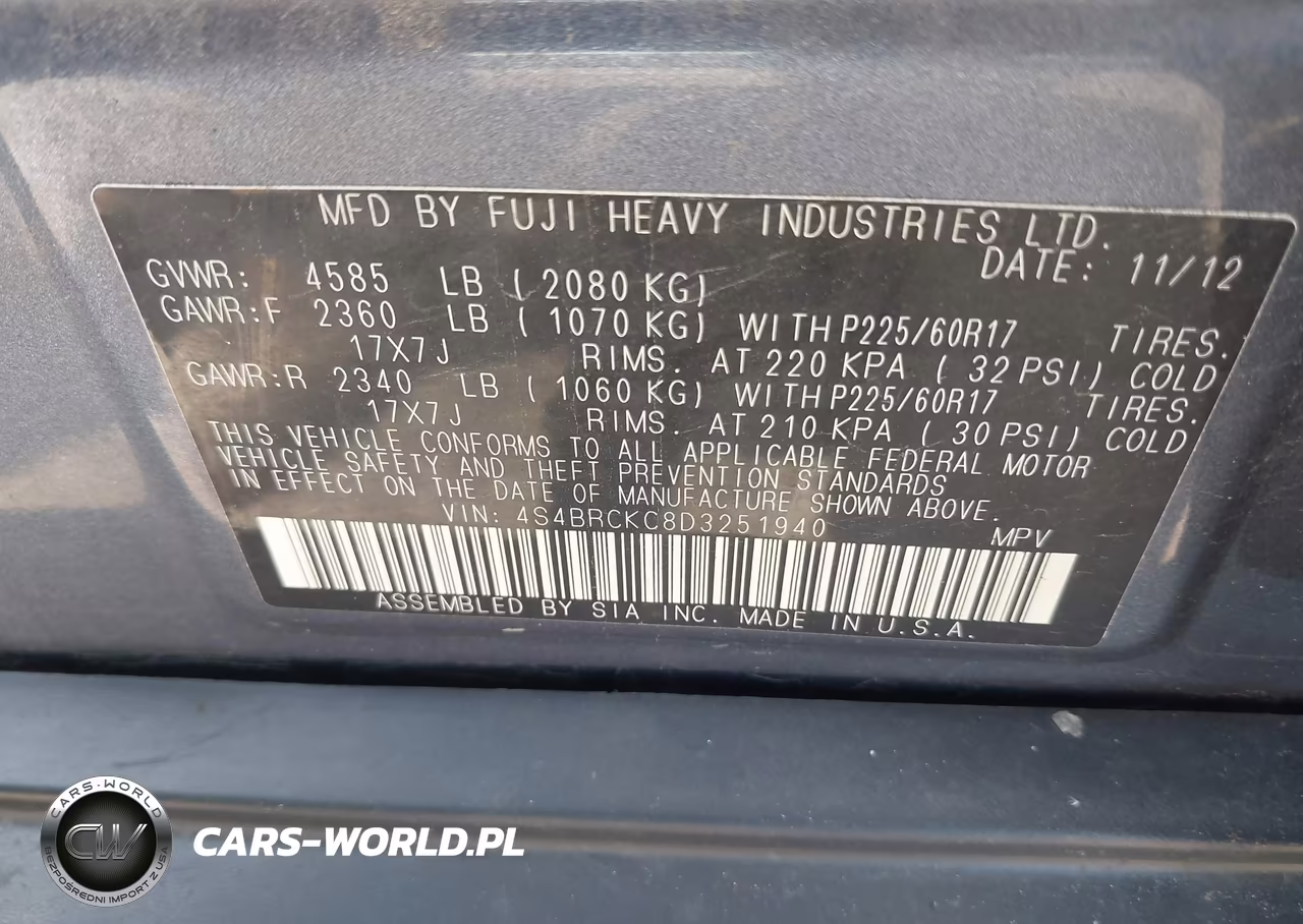2013 Subaru Outback 2.5I Limited VIN:4S4BRCKC8D3251940 - 9