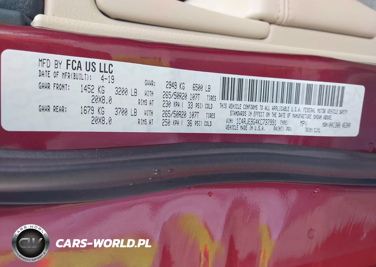 2019 Jeep Grand Cherokee Limited 4X2 VIN:1C4RJEBG4KC737991 - 9