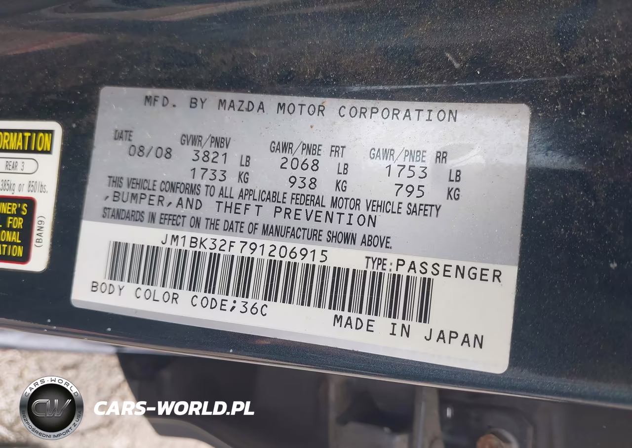 2009 Mazda Mazda3 I VIN:JM1BK32F791206915 - 9
