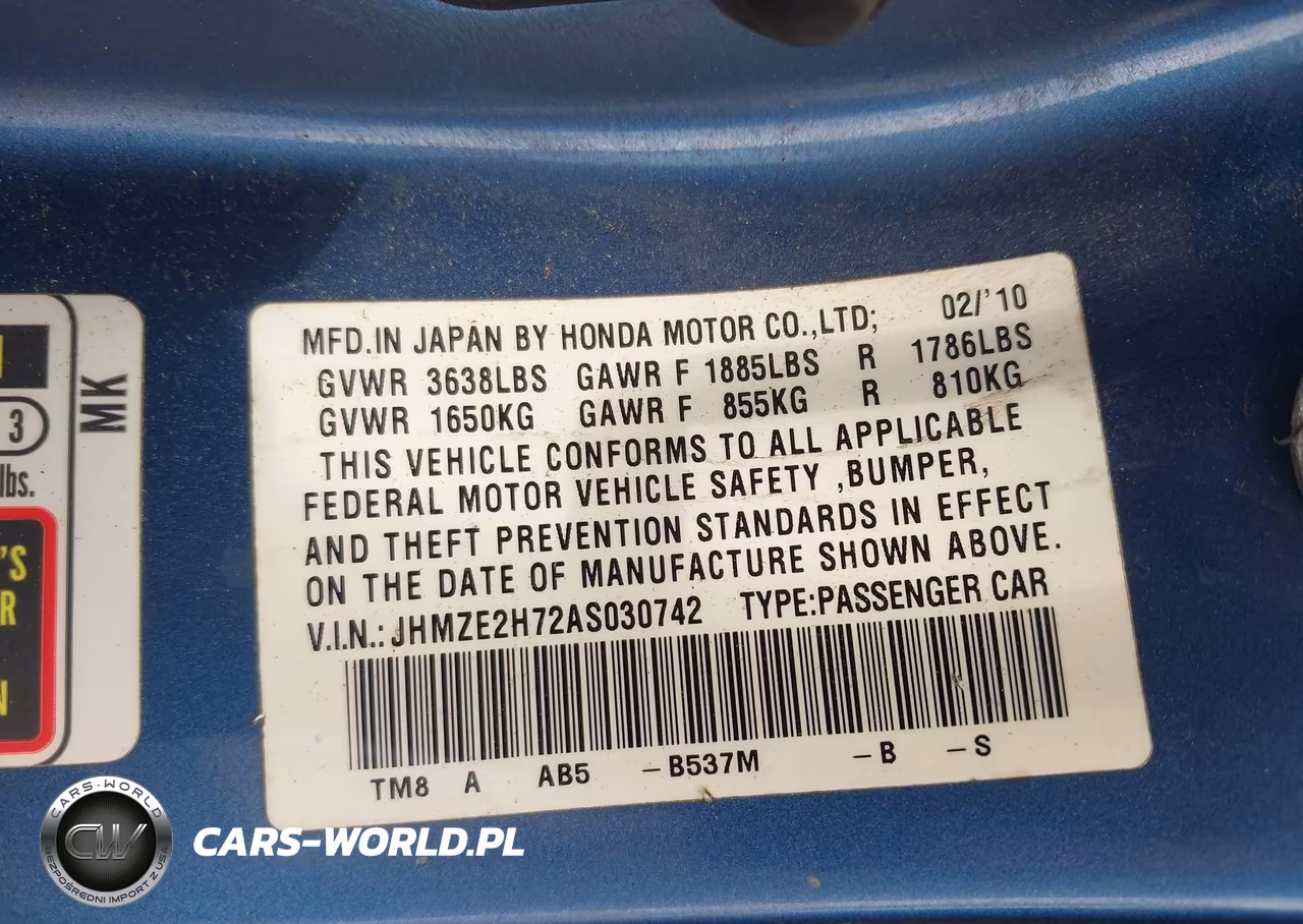 2010 Honda Insight Ex VIN:JHMZE2H72AS030742 - 9