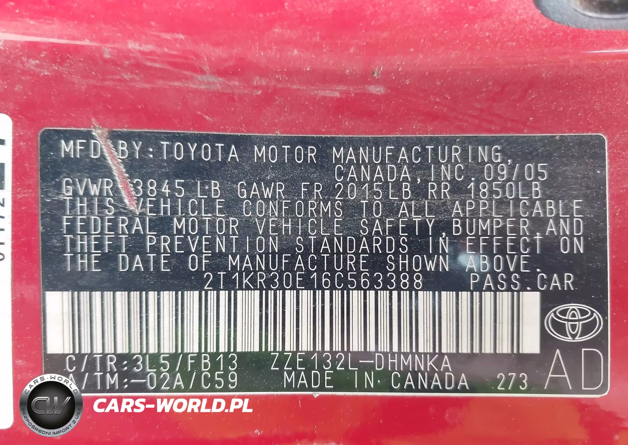 2006 Toyota Matrix Xr VIN:2T1KR30E16C563388 - 9
