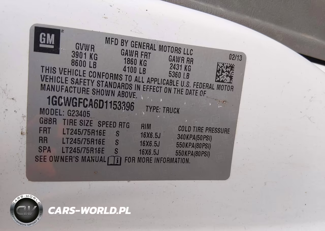 2013 Chevrolet Express 2500 Work Van VIN:1GCWGFCA6D1153396 - 9